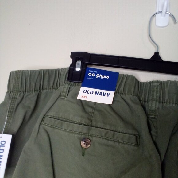 Old Navy OG Chino Pants Women XXL High Rise Ankle Elastic Back Green - Picture 15 of 15